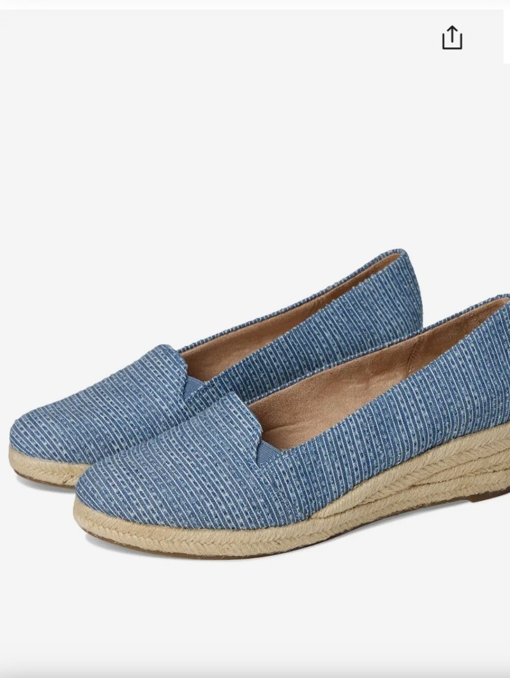 Life Stride Women's Kamilla Blue Slip-On Espadrille Wedge. Sz 10W